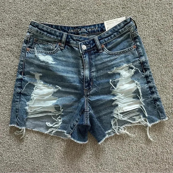 American Eagle Highest Rise Baggy Short Comfort Stretch Waistband Size 8